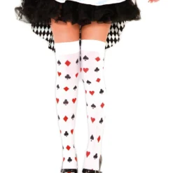 Music Legs Leg Wear Club Card Pattern Stocking Thigh High