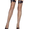 Music Legs Accessories Black Cross Fishnet Stocking Thigh High