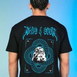 555stickers Rave 4 Ever Infinity Black Tee Mens