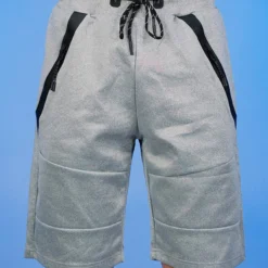 Phillip Marciano LLC Grey Slant Zipper Men's Shorts