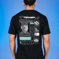 555stickers Techno Snob Black Tee