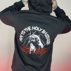 Jarmoo Pray To The Holy Bass God Headbanger Hoodie New