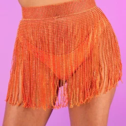 AE Orange Bejeweled Cover Up Skirt New