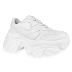 Berness Shoes Womens White Flexx Platform Sneakers