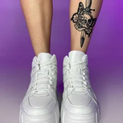 Berness Shoes White Elevated Platform Sneakers Womens