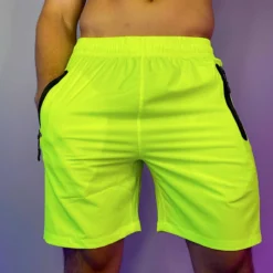 WEIV Can't Catch Me Neon Reflective Men's Performance Shorts