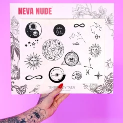 Neva Nude Zodiac Giant Temporary Tattoo Pack