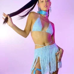 Hot And Delicious Sunkissed Baby Blue 2pc Crochet Set