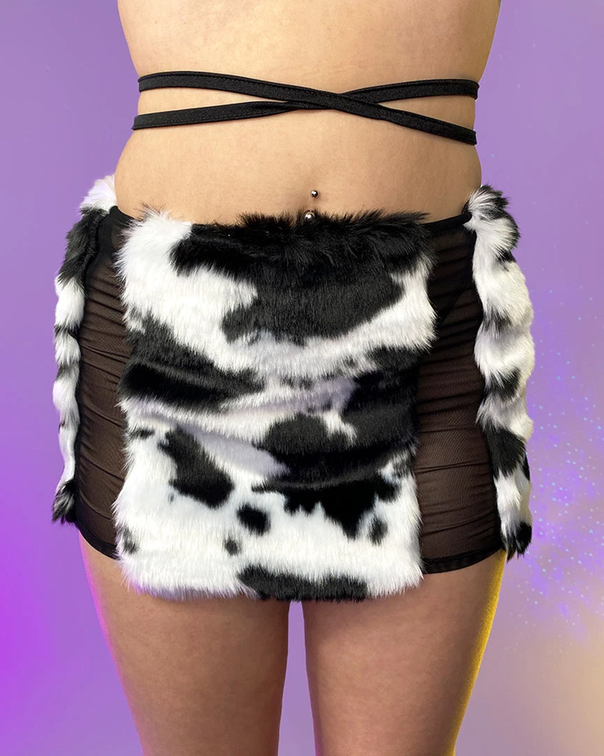 OhYes Fashion New Udderly Yours Cow Fuzzy Mini Skirt 1 OhYes Fashion New Udderly Yours Cow Fuzzy Mini Skirt