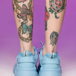 Berness Shoes Baby Blue Briella Chunky Sneakers Womens