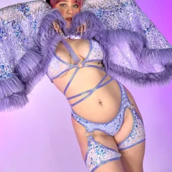 J. Valentine Lilac Sequin Net Chaps New