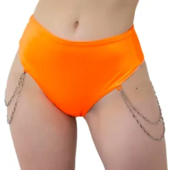 Bodyzone Techno Bish Chain High-Waist Shorts Bottoms 25 Bodyzone Techno Bish Chain High-Waist Shorts Bottoms