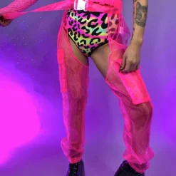 Hot And Delicious Pink Sheer Possibilities Organza Chaps Acid Jungle