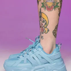 Berness Shoes Baby Blue Briella Chunky Sneakers Womens