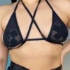 Shark Womens Black Sheer Bikini Wrap Top