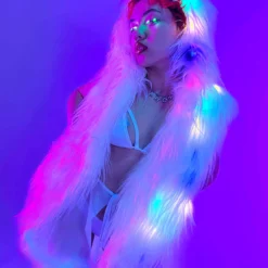 AE Multi-Color LED Faux Fur Vest