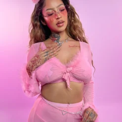 AE Bubble-icious Sheer Front-Tie Top New