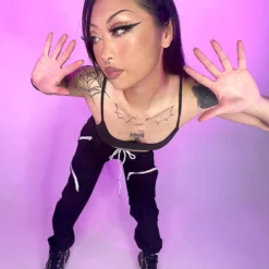 Hot And Delicious Emboldened Black 2pc Pants Set New