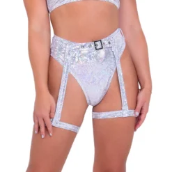 Roma New Silver Aura Garter Belted Shorts 13 Roma New Silver Aura Garter Belted Shorts