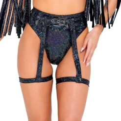 Roma Womens Onyx Aura Garter Belted Shorts