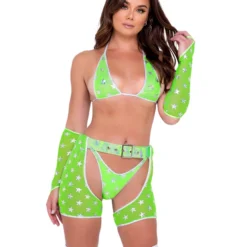 Roma Green Cosmic Stardust Bikini Tie Top 11 Roma Green Cosmic Stardust Bikini Tie Top