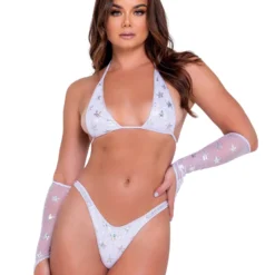 Roma White Cosmic Stardust High-Cut Bottoms