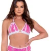 Roma Pink Sugar Nova Two-Tone Bikini Top Womens