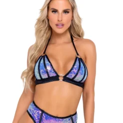 Roma Jade Sugar Nova Two-Tone Bikini Top Womens