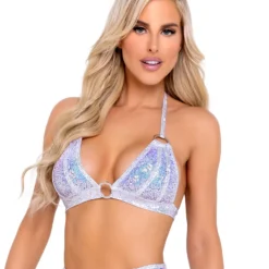 Roma Lavender Sugar Nova Two-Tone Bikini Top New