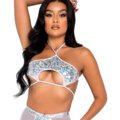 Roma Ice Prism Cutout Tie Top