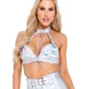 Roma New Silver Holo Foil Chain Top