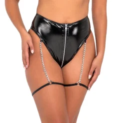 Roma Pitch Black Vinyl Garter Bottoms