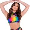 Roma Rainbow Love Halter Top