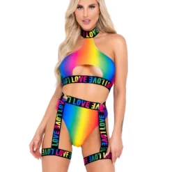 Roma New Rainbow Love Garter Belt