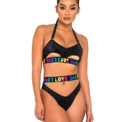 Roma Rainbow Love Underboob Top New
