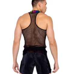 Roma Rainbow Love Fishnet Tank Top