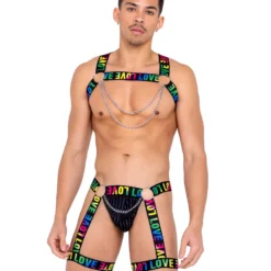 Roma Womens Rainbow Love Garter Thong 5 Roma Womens Rainbow Love Garter Thong