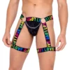 Roma Womens Rainbow Love Garter Thong