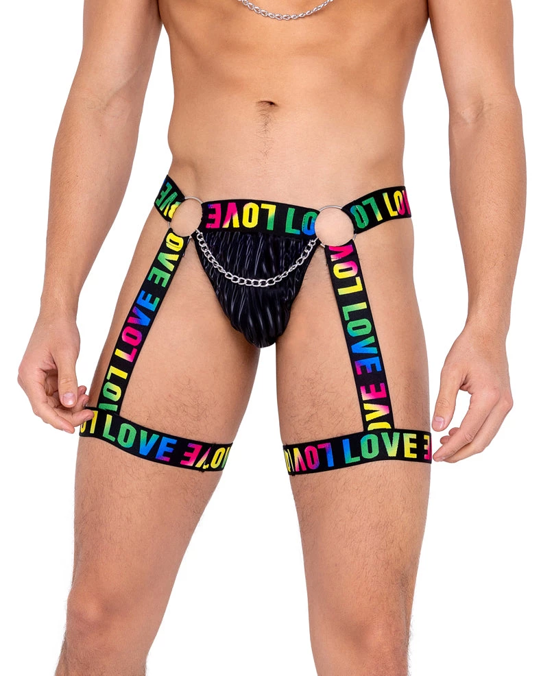 Roma Womens Rainbow Love Garter Thong 1 Roma Womens Rainbow Love Garter Thong