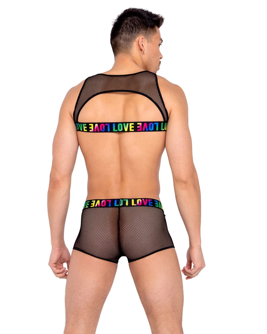 Roma New Rainbow Love Chain Fishnet Harness 2 Roma New Rainbow Love Chain Fishnet Harness