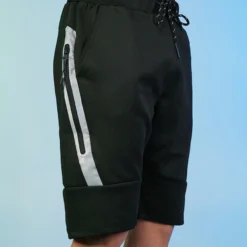 Phillip Marciano LLC Mens Black Slant Zipper Men's Shorts