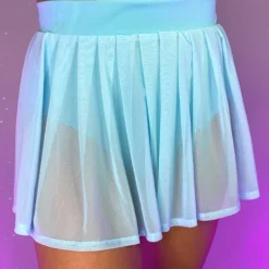 OhYes Fashion Y2K Doll Sheer Pleated Mini Skirt
