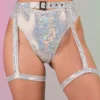Roma New Silver Aura Garter Belted Shorts