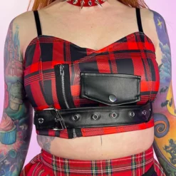 AE Womens Buckle Me Up Crop Top