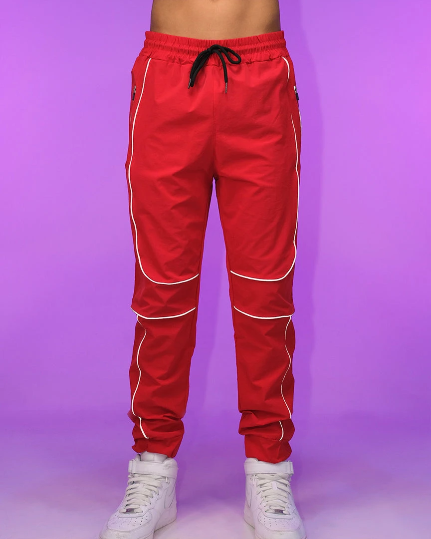 AE Womens Red Reflective Unisex Joggers 5 AE Womens Red Reflective Unisex Joggers