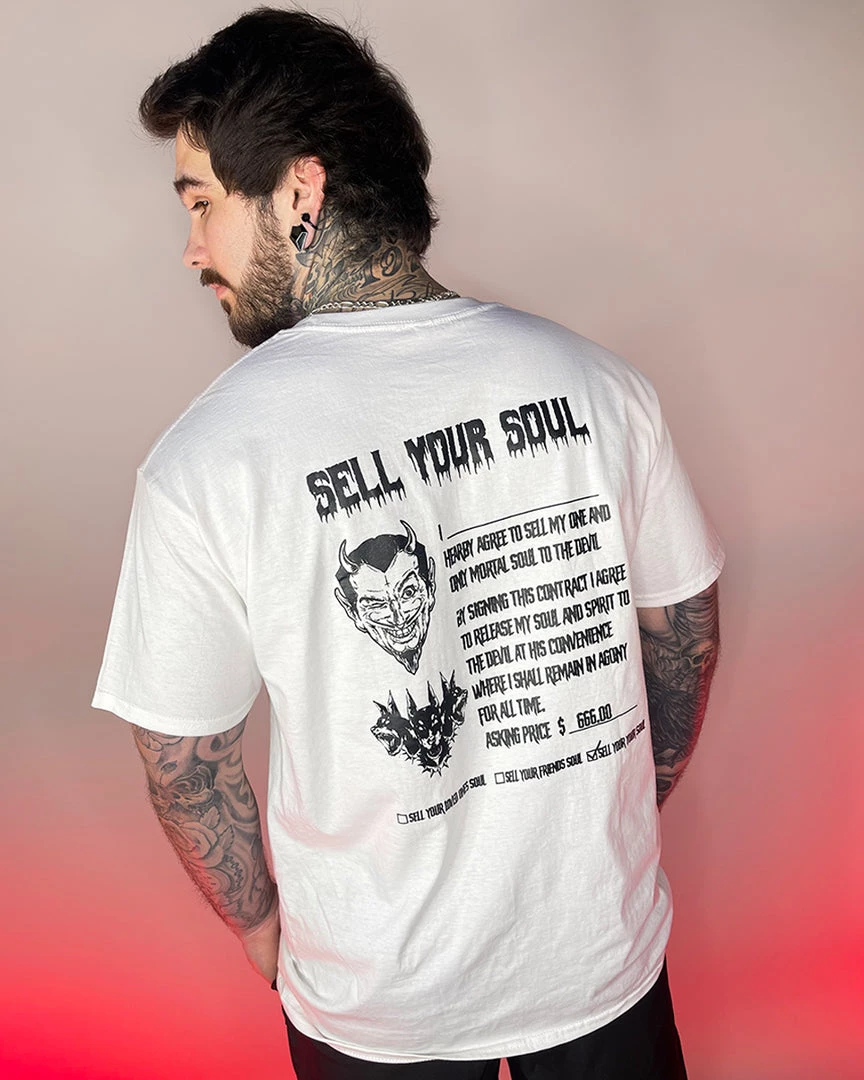 Jarmoo Sell Your Soul To The Rave White Tee Womens 4 Jarmoo Sell Your Soul To The Rave White Tee Womens