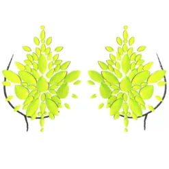 Uniflying Accessories Neon Yellow Black Light Reflective Self-Adhesive Jewel Pasties