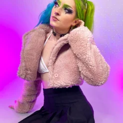 Hot And Delicious Snow Flurry Fuzzy Jacket New