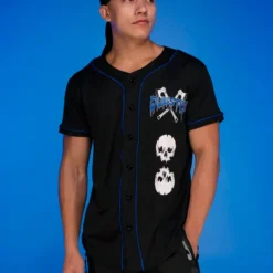 Jarmoo Dubstep Skull Massacre Blue Baseball Jersey
