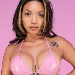 Roma New Pink Vinyl Triangle Top